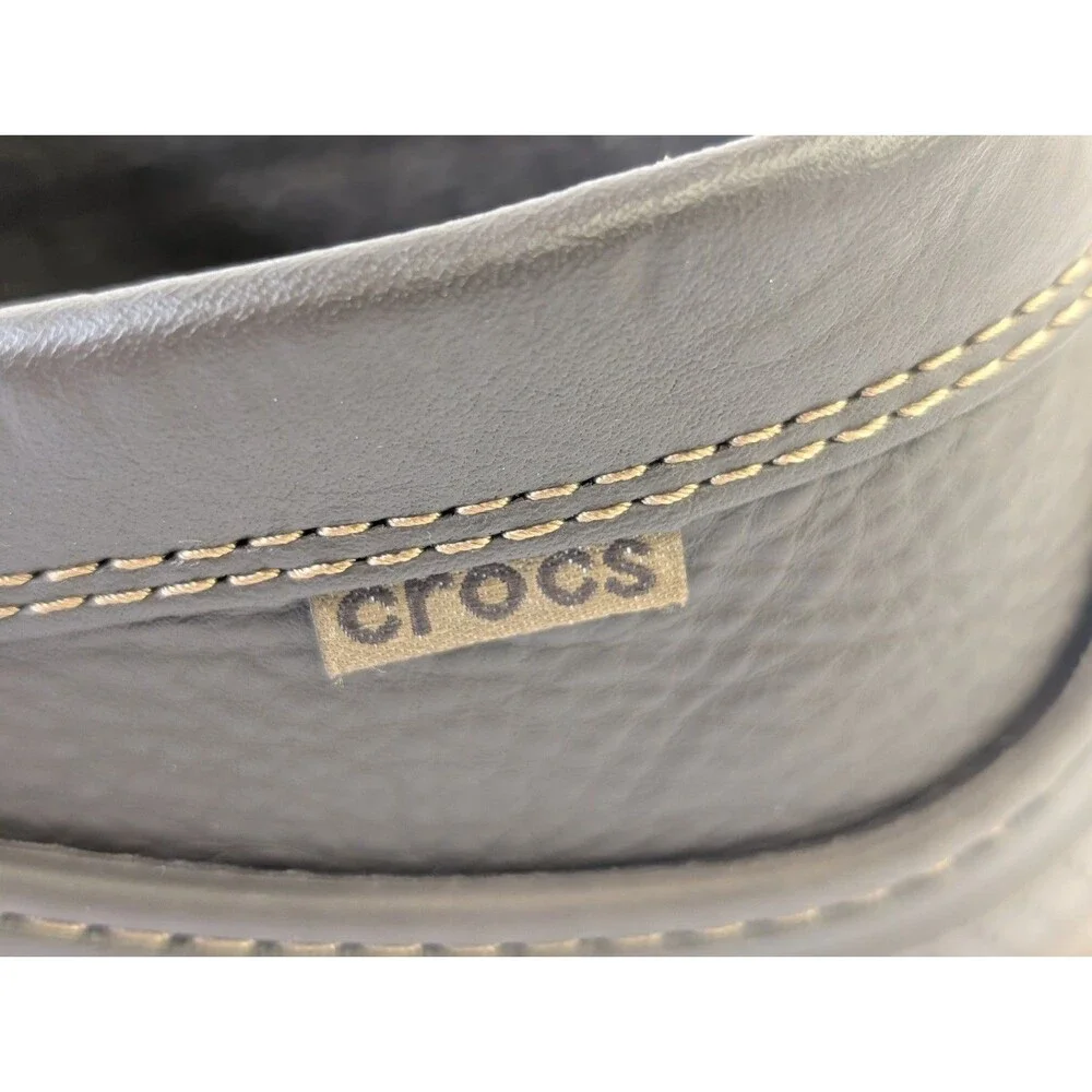 Crocs Tideline Sport Leather Loafers Men’s Size 11 Espresso Dark Brown #12197